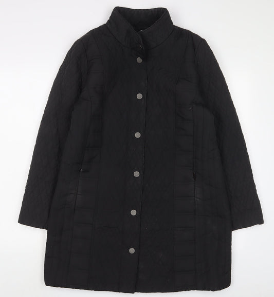 Womens UK Size 14 TIGI Black Quilted Coat