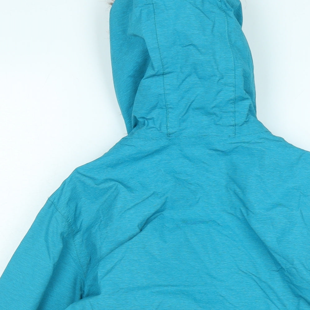 The Edge Girls Blue Quilted Coat Size 11 Years Zip - Logo