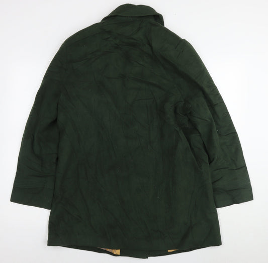 Lampert Womens Green Overcoat Coat Size 16 Button