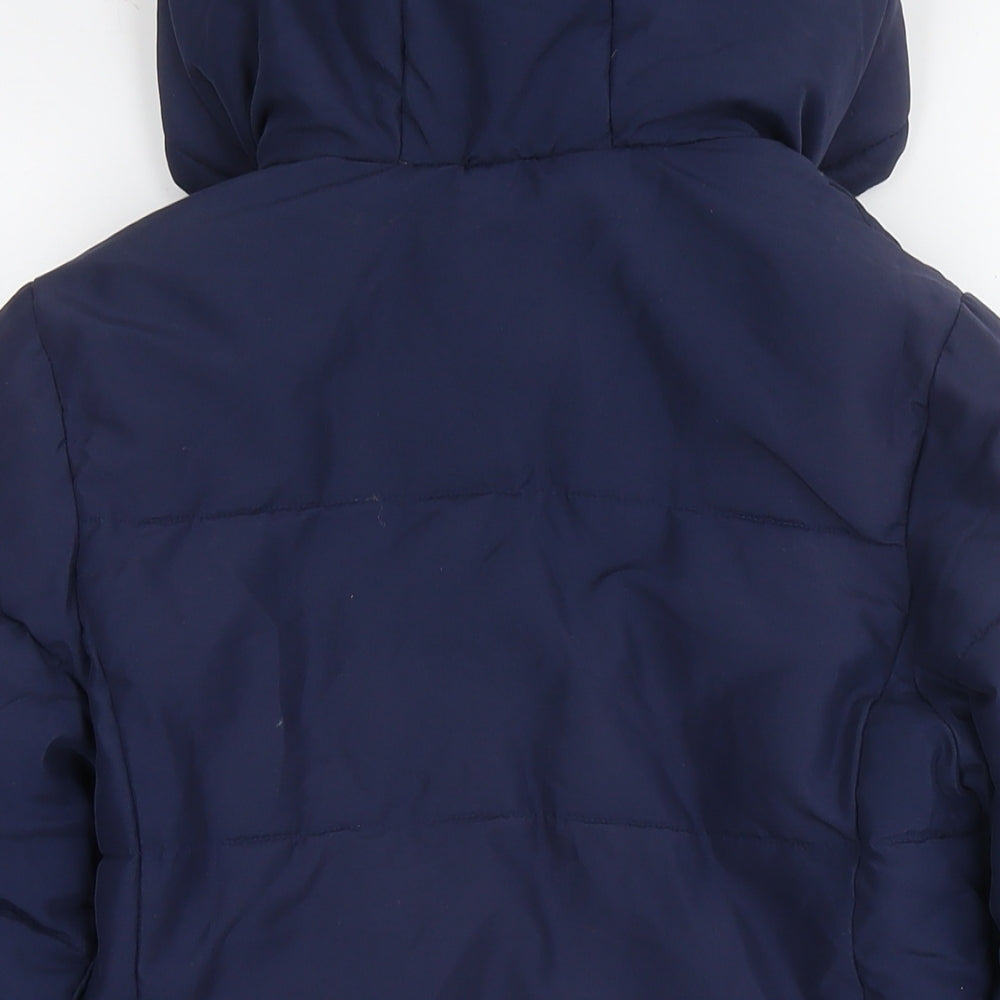 John Lewis Girls Blue Parka Coat Size 10 Years Zip