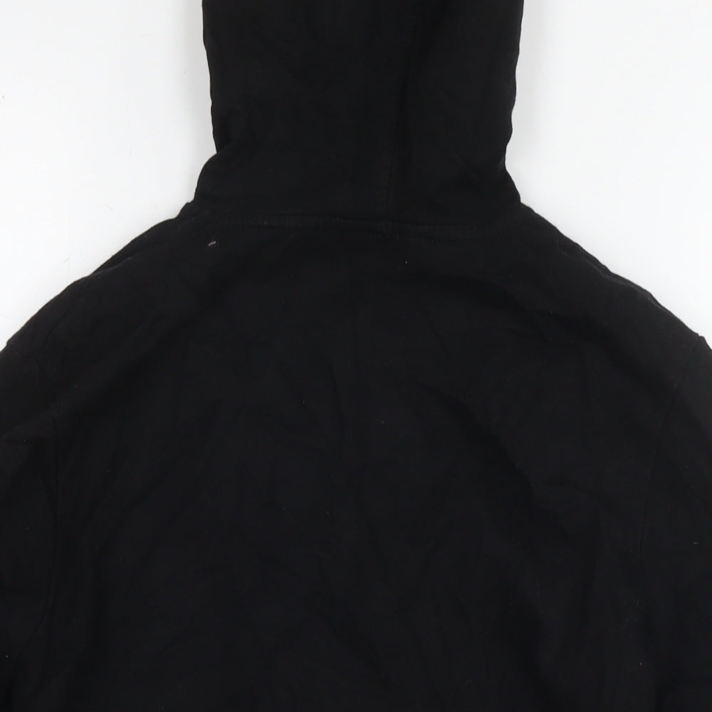 B6 Sport Womens Black Cotton Full Zip Hoodie Size 12 Zip