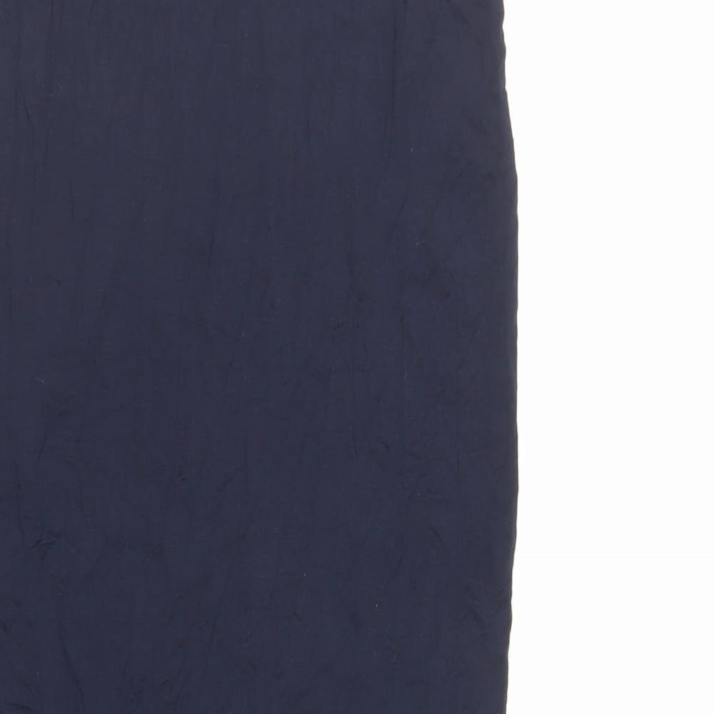 PRETTYLITTLETHING Womens Blue Viscose Straight & Pencil Skirt Size 8 - Elasticated Waist