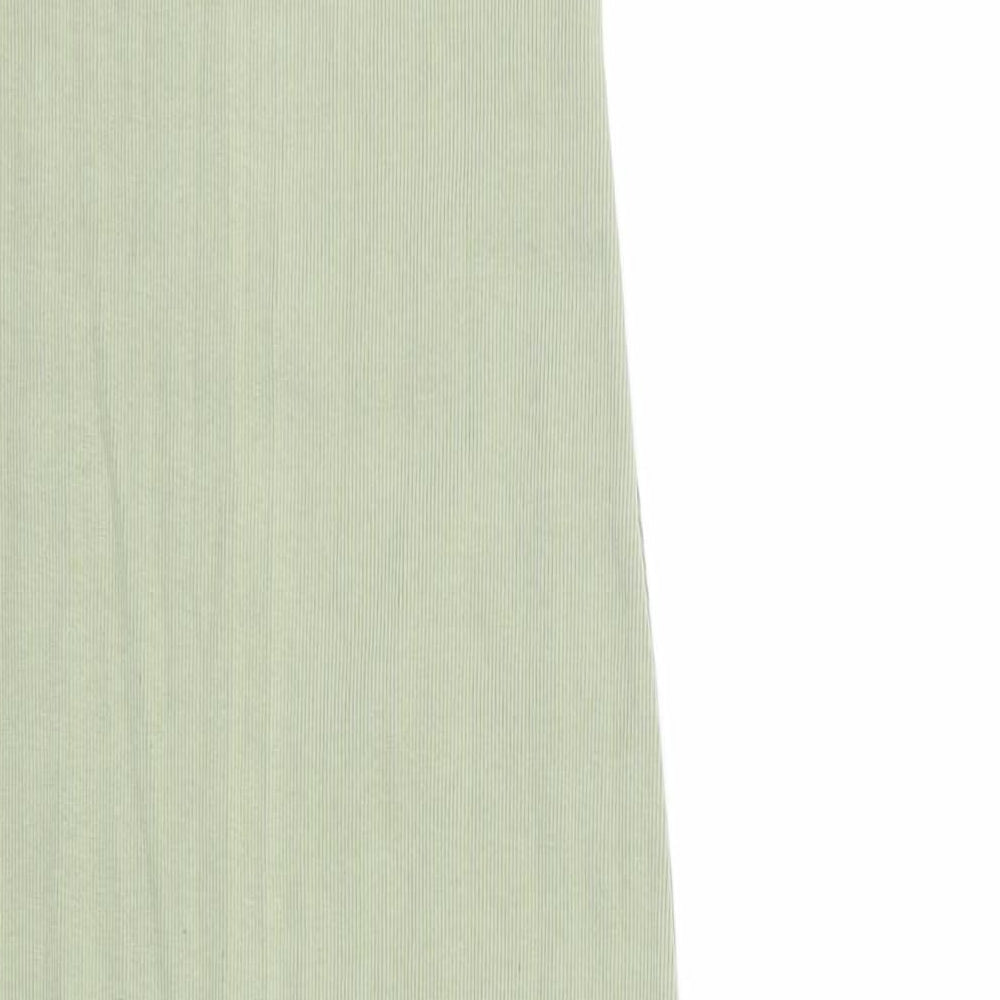 PRETTYLITTLETHING Womens Green Polyester Bodycon Size 6 Round Neck Pullover - Ribbed