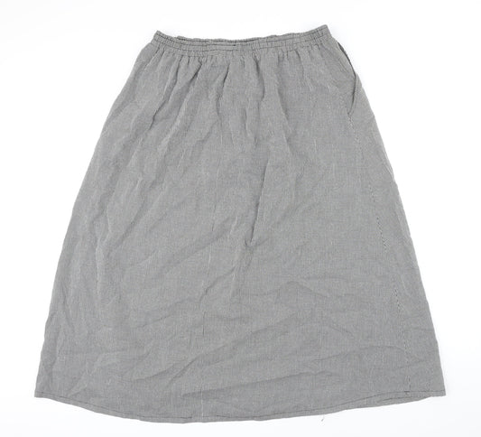 Napa Valley Womens Multicoloured Check Rayon A-Line Skirt Size L Button - Elasticated waist