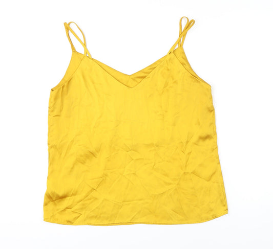 M&S Womens White Polyester Camisole Blouse Size 14 Sweetheart