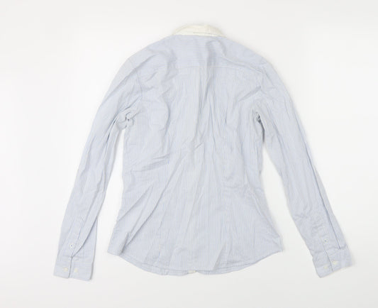 Womens UK Size 8 H&M Blue Basic Blouse