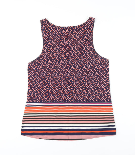 INFLUENCE Womens Multicoloured Striped Polyester Camisole Blouse Size XS Scoop Neck