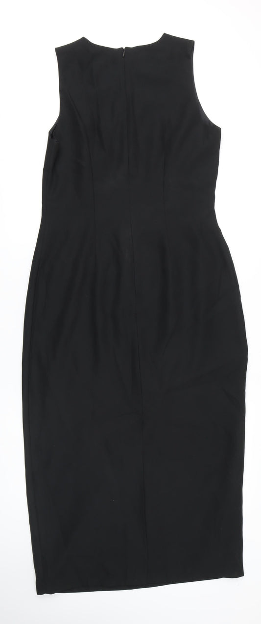 NEXT Womens Black Polyester Maxi Size 14 Boat Neck Zip