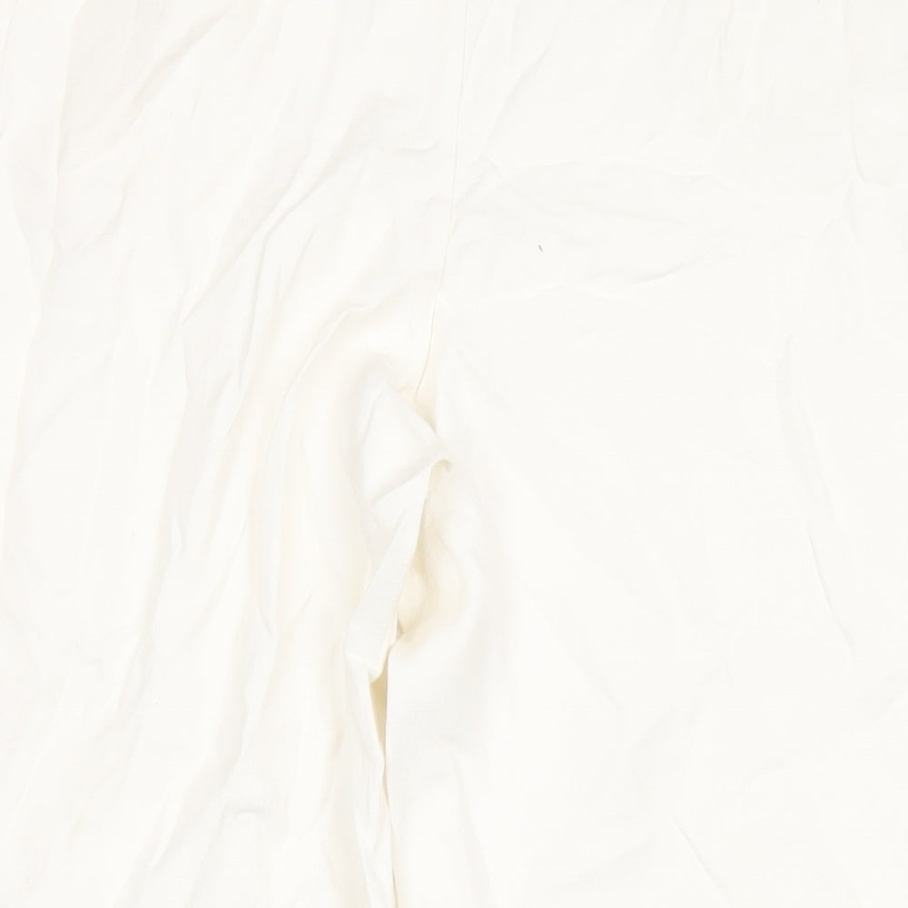Womens UK Size S Zara Regular Fit Ivory Trousers