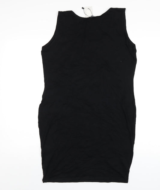 Boohoo Womens Black Viscose Bodycon Size 20 Round Neck Pullover