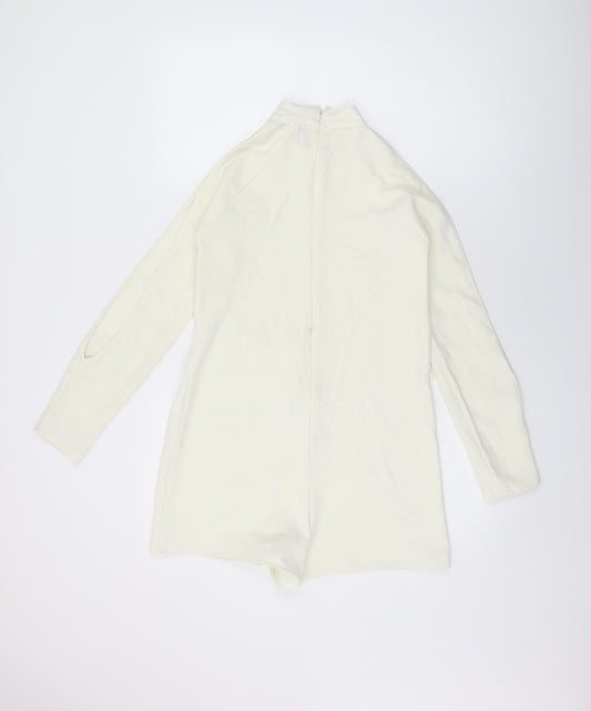 River Island Womens Ivory Polyester Playsuit One-Piece Size 8 Zip