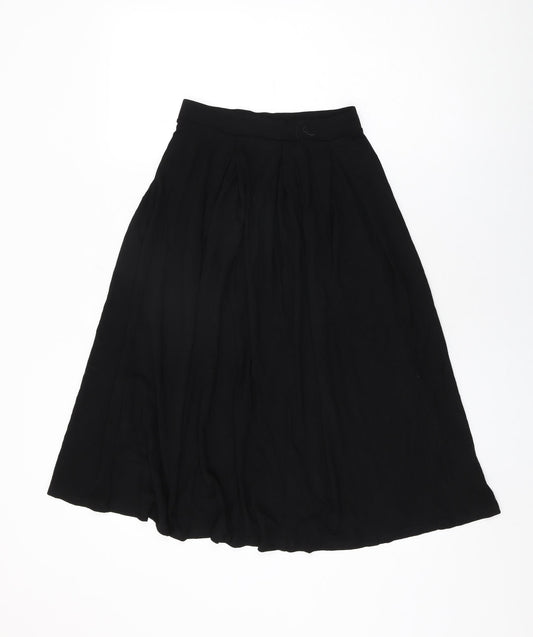 ASOS Womens Black Viscose Swing Skirt Size 8