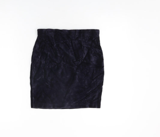 Womens UK Size 12 Warehouse Mini Velour Skirt