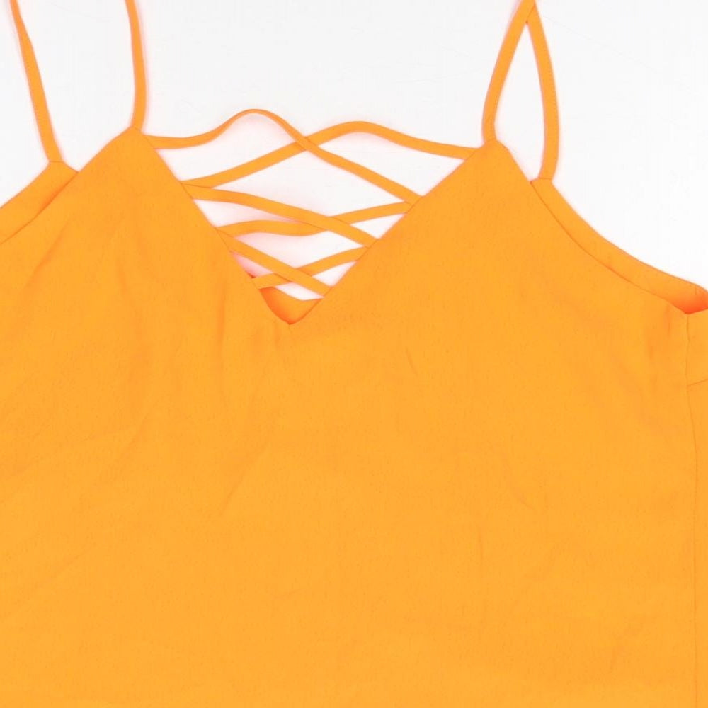 Womens UK Size 8 New Look Orange Camisole T-Shirt