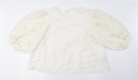 Womens UK Size 20 Unknown Ivory Cropped Blouse
