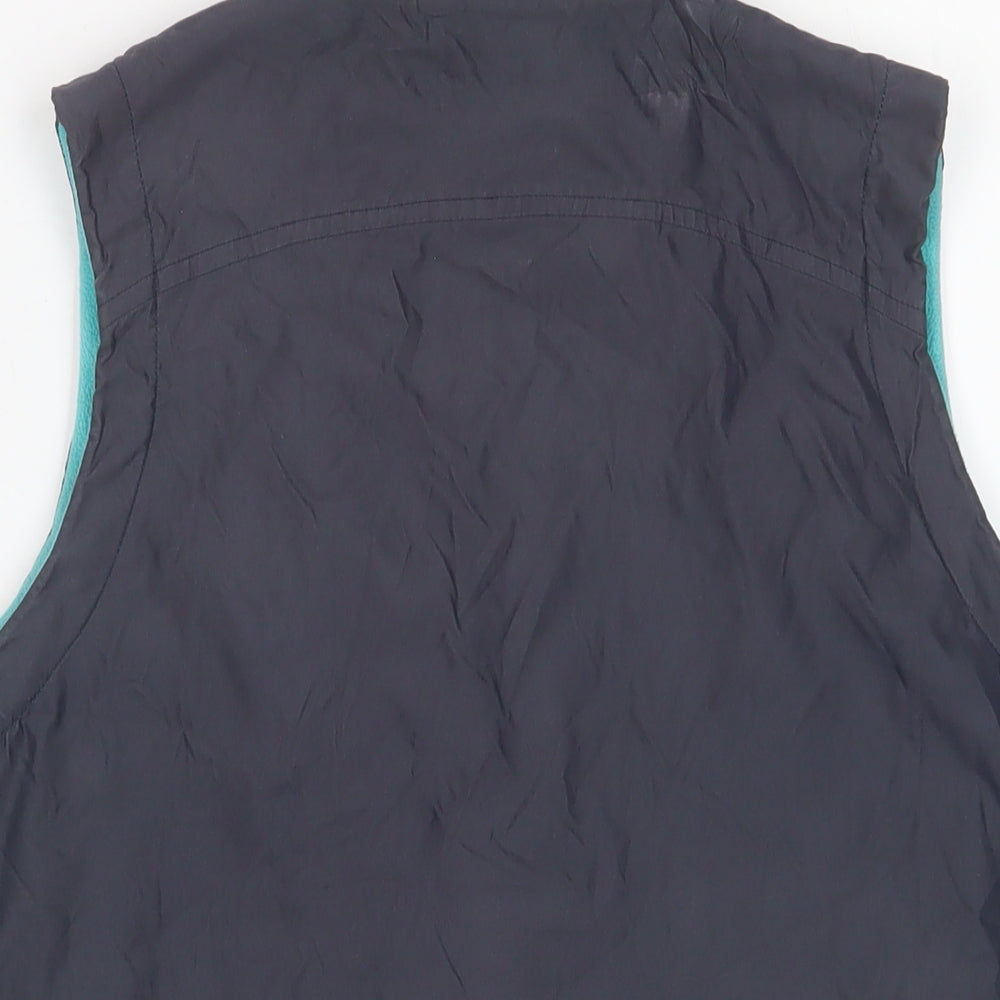 Brand and care label for Maine New England women’s blue gilet jacket, size UK 12, zip