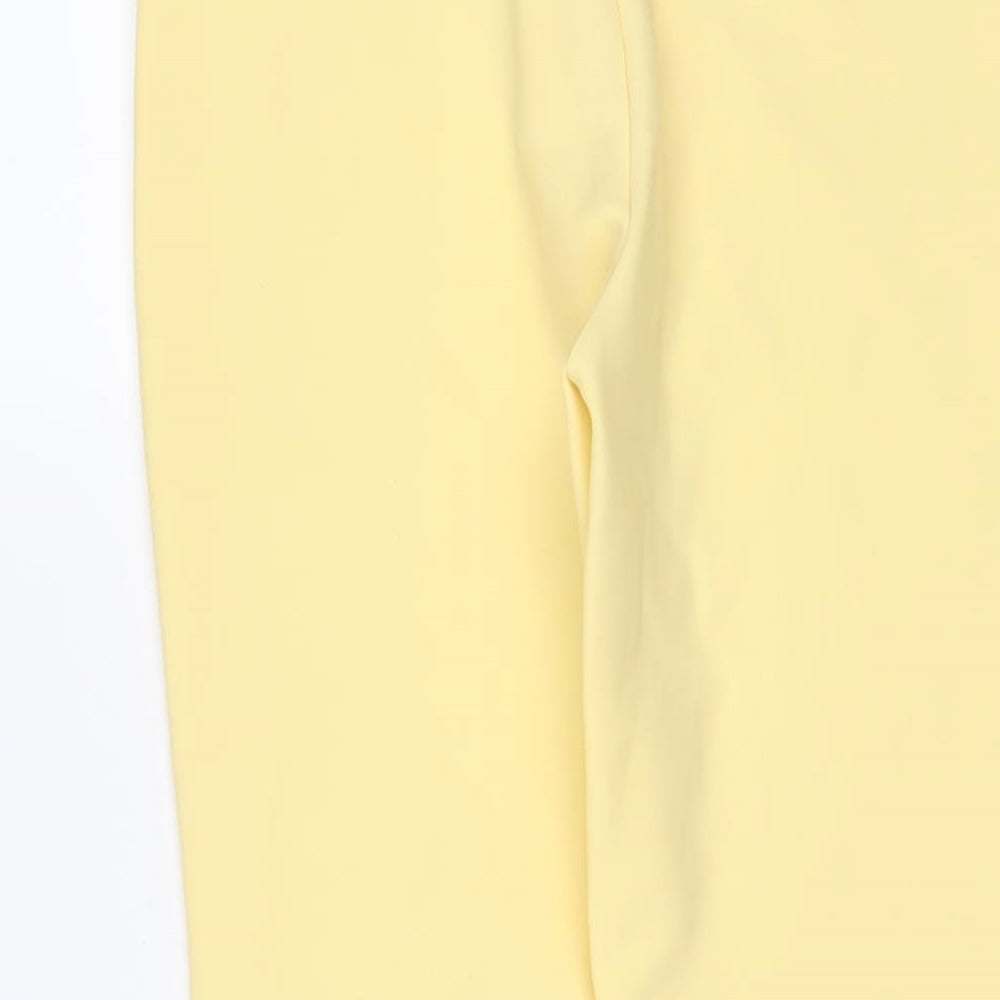 Mrs Candy Womens Yellow Nylon Capri Trousers Size 28 in L22 in Regular Hook & Eye - Horse riding