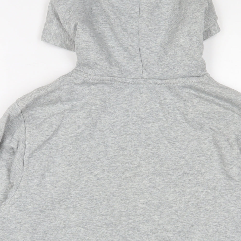 Gap Boys Grey Cotton Pullover Hoodie Size 12 Years Pullover - Logo, Embroidered