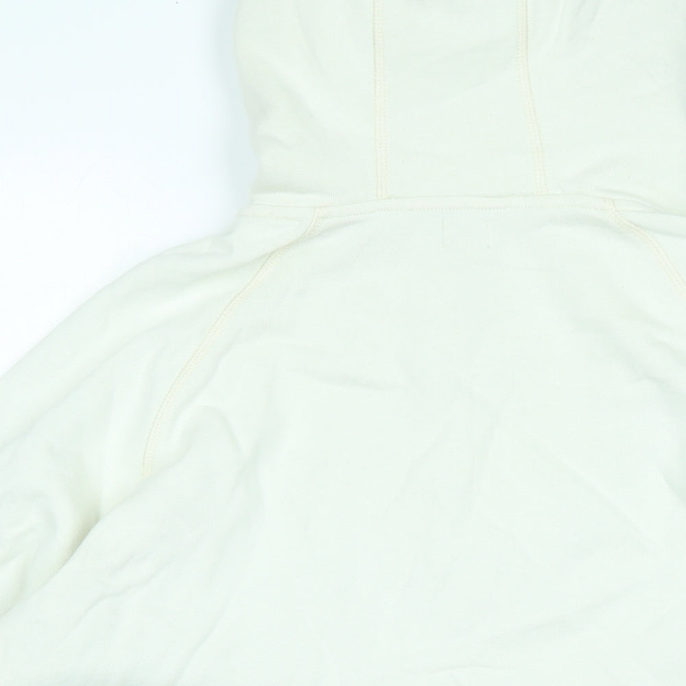 Brand and care label for kin women’s ivory polyester pullover hoodie, size XL, - logo
