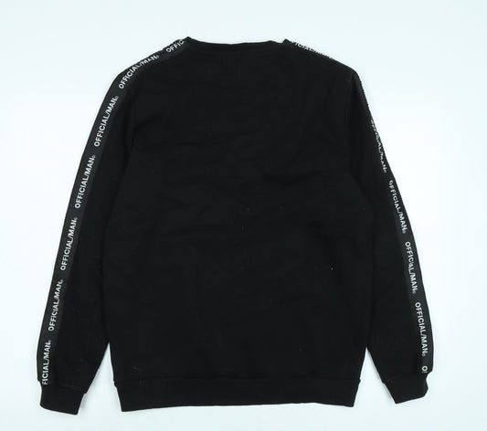 Mens UK Size M boohoo man Black Pullover Sweatshirt