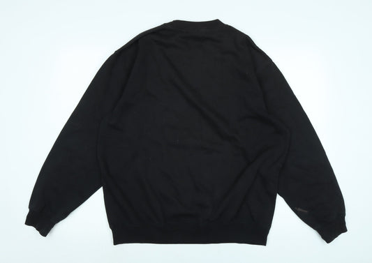 Zantos Mens Black Polyester Henley Sweatshirt Size M - Logo