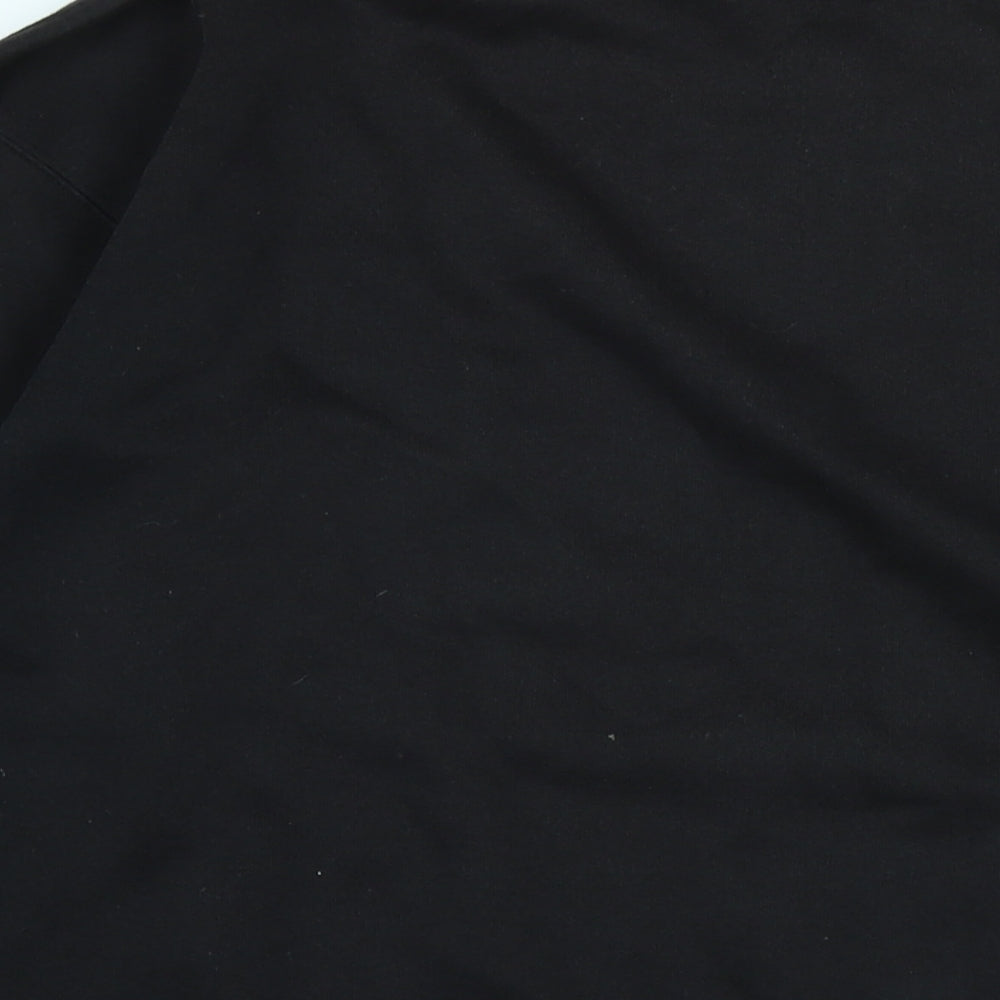 Zantos Mens Black Polyester Henley Sweatshirt Size M - Logo