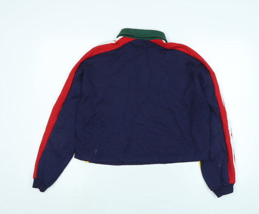 Womens UK Size M Cooperative Blue Cropped Polo