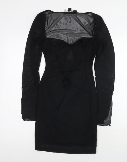 Motel Rocks Womens Black Polyester Bodycon Size XS Sweetheart Pullover