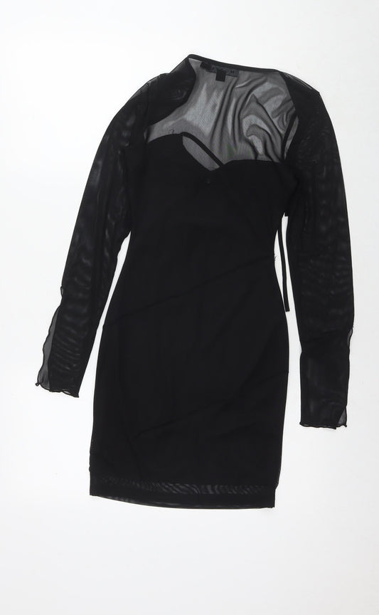 Motel Womens Black Polyester Bodycon Size XS Sweetheart Pullover