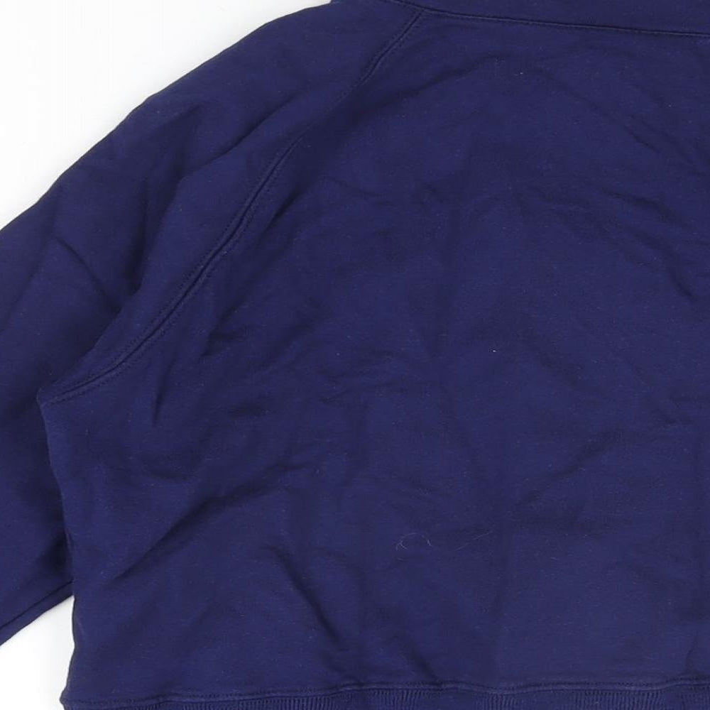 ELLE Womens Blue Cotton Full Zip Sweatshirt Size L Zip