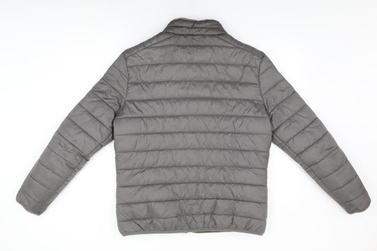 Red Herring Womens Grey Puffer Jacket Coat Size M Zip