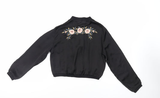 Womens UK Size S Zara Black Basic Blouse