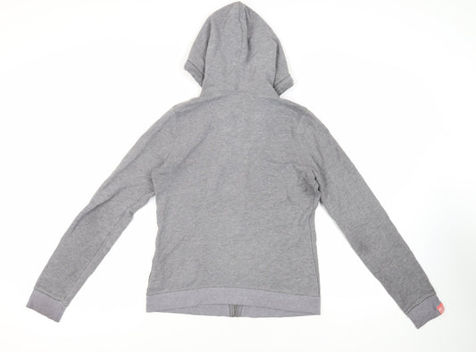 Hollister Womens Grey Cotton Full Zip Hoodie Size M Zip - Logo Pockets