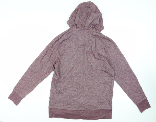 Twisted Soul Mens Purple Cotton Full Zip Hoodie Size L - Pockets