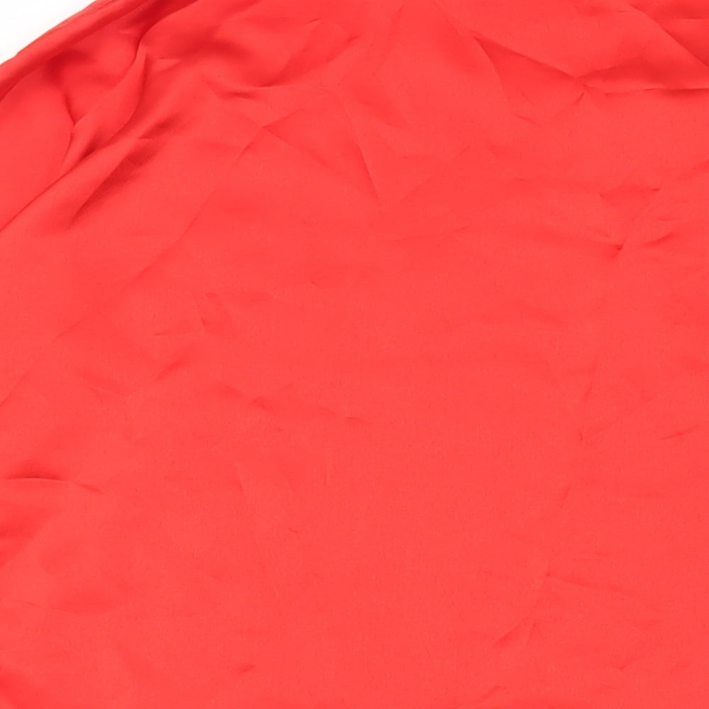 Boohoo Womens Red Polyester Basic Button-Up Size 22 Mock Neck