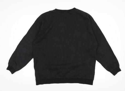 Mens UK Size S Boohoo Black Pullover Sweatshirt