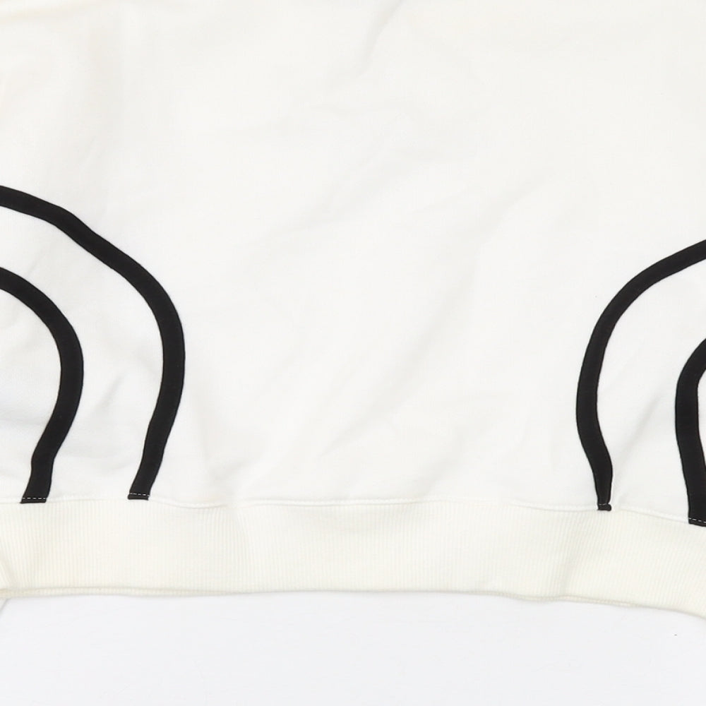 Maniere De Voir Womens Ivory Cotton Pullover Sweatshirt Size 4 Pullover