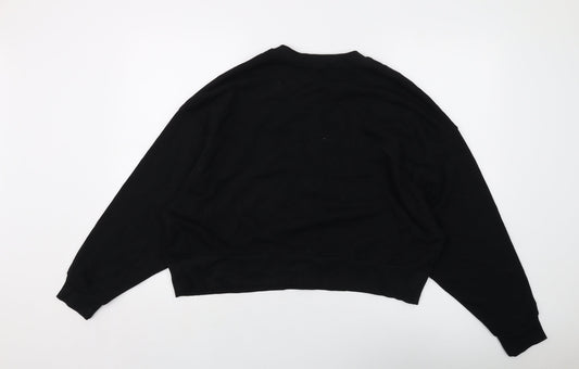 Bershka Womens Black Cotton Pullover Sweatshirt Size S Pullover - Manhattan