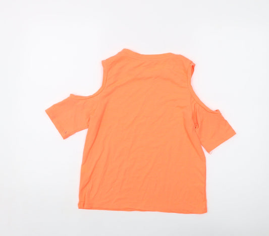 Womens UK Size 10 River Island Orange Basic T-Shirt