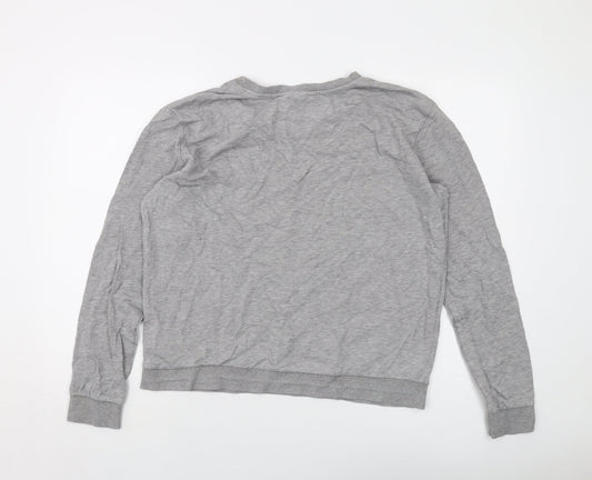 H&M Womens Grey Cotton Pullover Sweatshirt Size L Pullover