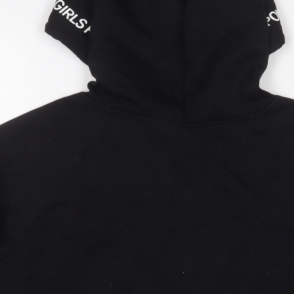 H&M Womens Black Cotton Pullover Hoodie Size L Pullover