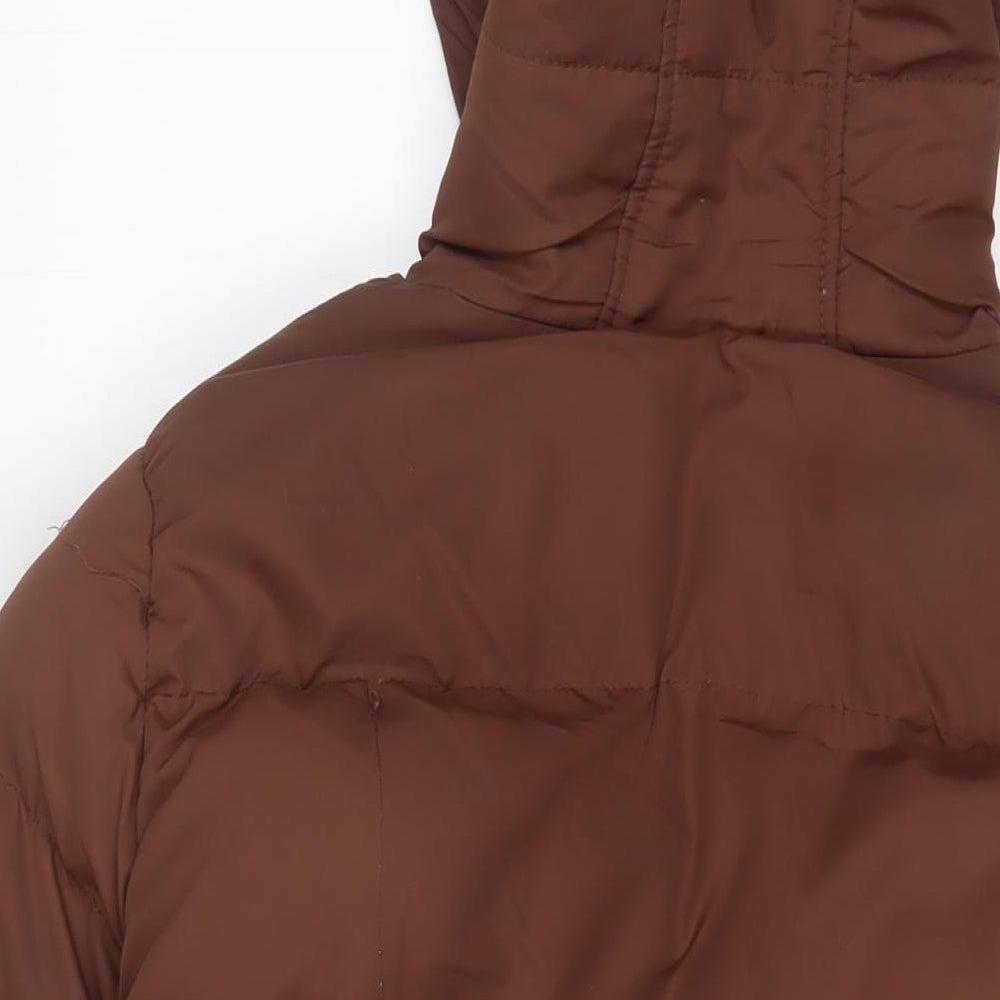 Womens UK Size 6 Threadbare Brown Puffer Jacket