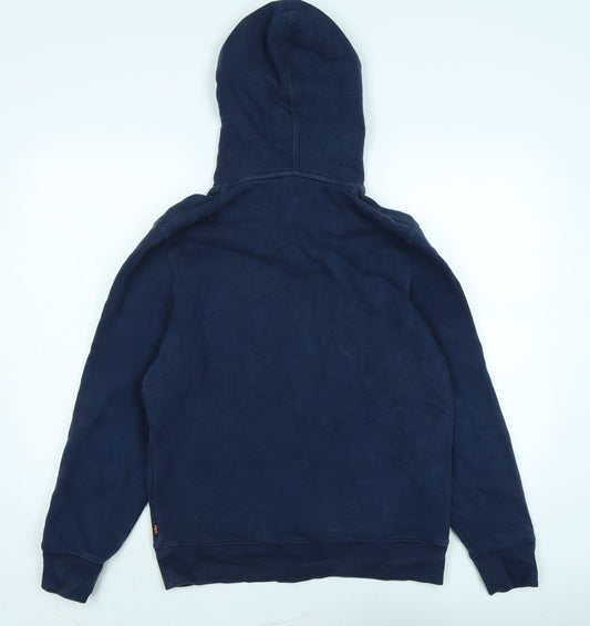 Mens UK Size M Levi's Blue Pullover Hoodie