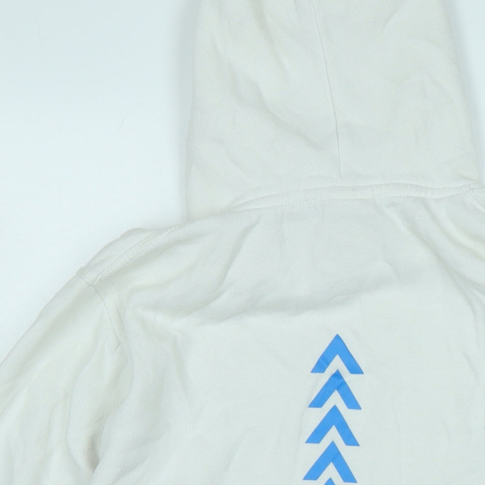 Uneek Mens White Polyester Pullover Hoodie Size M - Logo