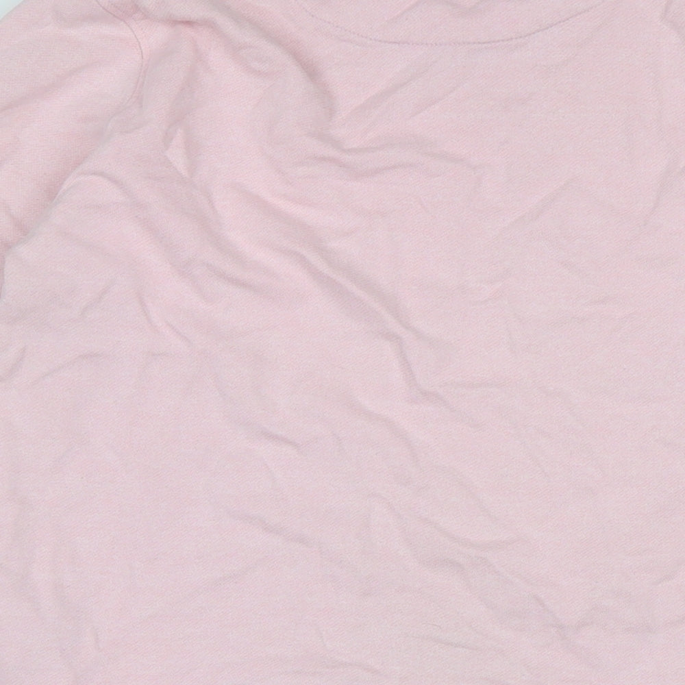 Brand and care label for GANT women’s pink polyester pullover sweatshirt, size L, - logo