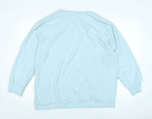 Womens UK Size L Divided Blue Basic T-Shirt