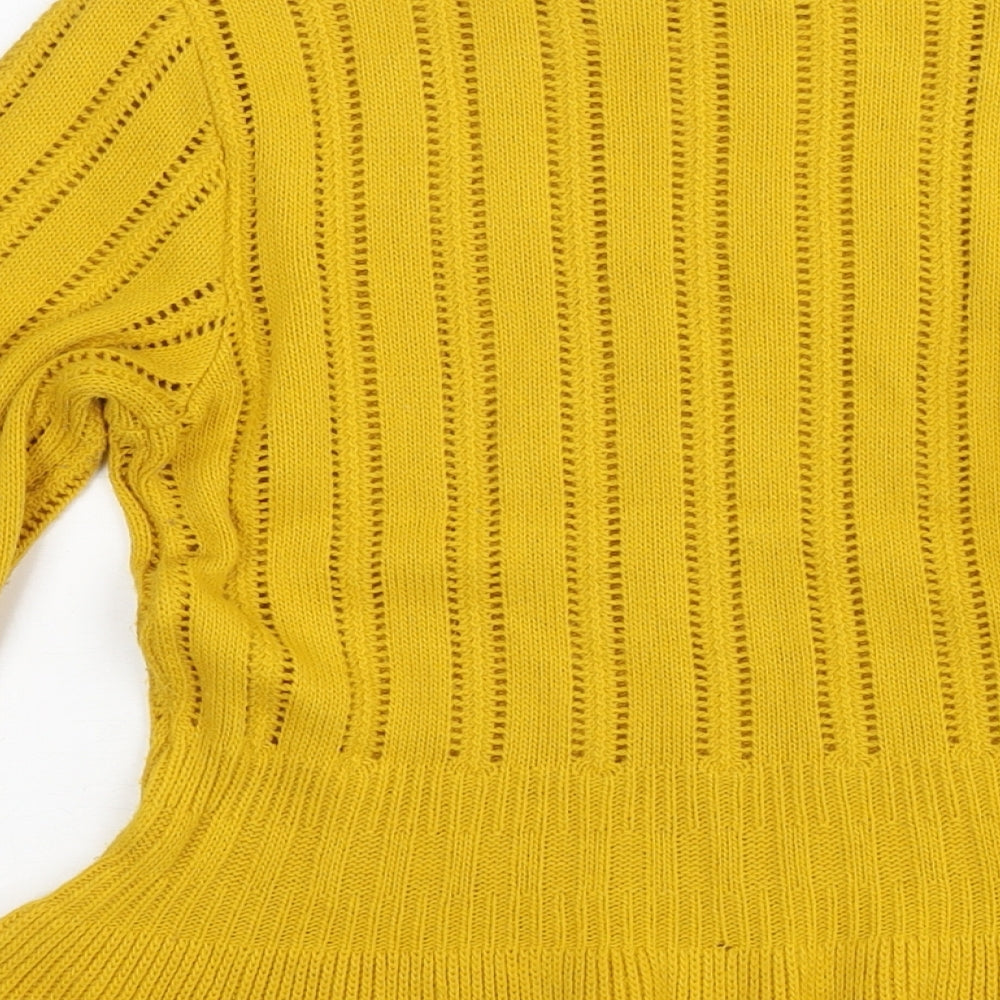 Womens UK Size 10 Miss Selfridge Yellow Pullover Jumper