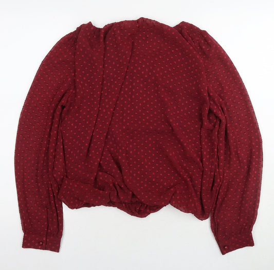 Womens UK Size 8 Select Red Basic Blouse