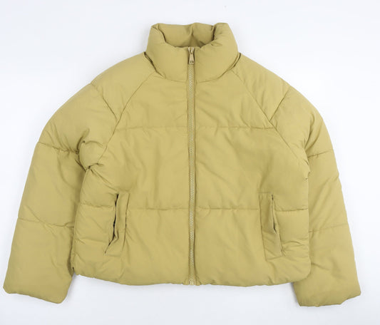 Womens UK Size S Monki Yellow Parka Coat