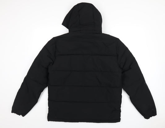 Mens UK Size M JACK & JONES Black Puffer Jacket